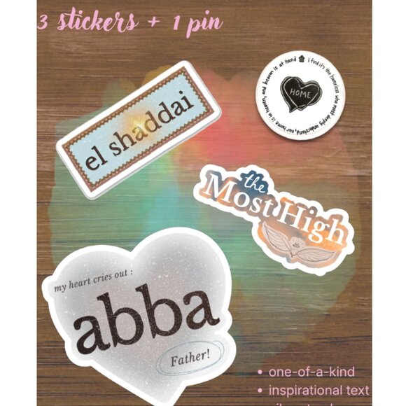 3 Stickers and 1 Pin Bundle! - Christian Faith Inspo - Designed by Joi (Me) - Picture 8 of 8